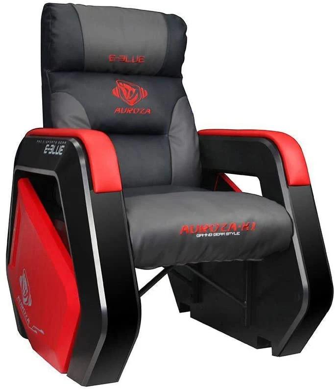 E-BLUE Auroza Gaming Sofa With Movable Scroll Casters - Black/Red - مقعد ألعاب